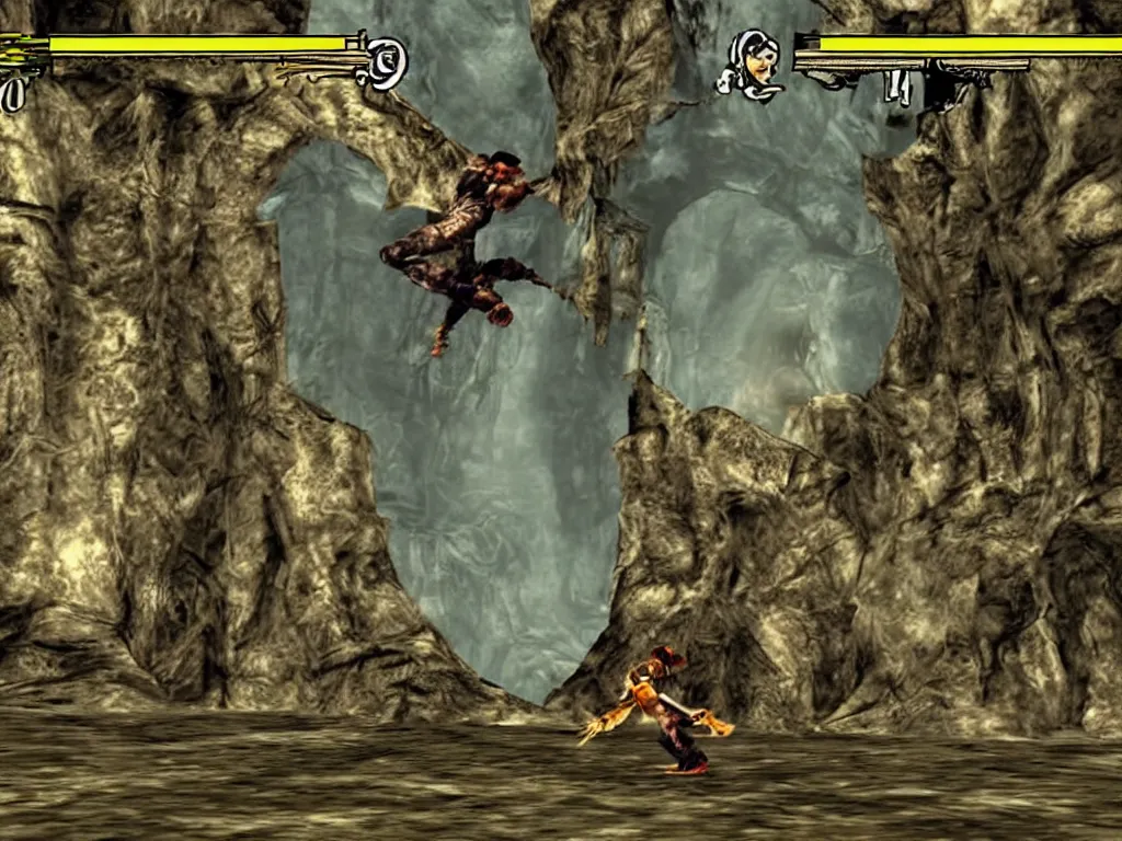 Image similar to third person ps1 game, Soul Reaver