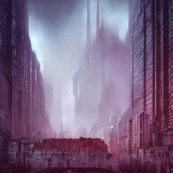 Image similar to futuristic megacity, nightmare horrorcore landscape, acid metal deep colors!, a photograph taken by beksinski gammell giger matte painting unreal engine