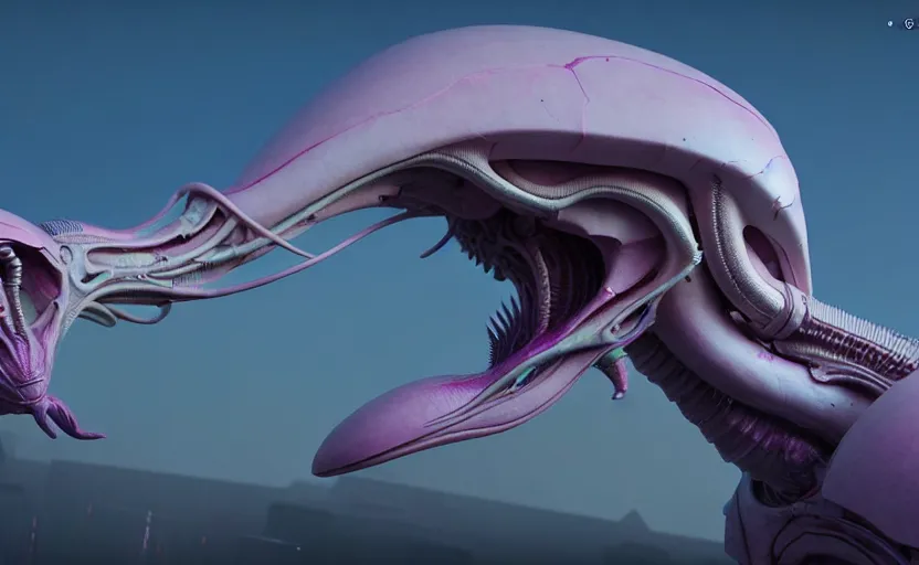 Image similar to a pastel color alien weapons with strange features and renewed mechanisms, extremely intricate and detailed 8 k cinematic lighting, hyper realism