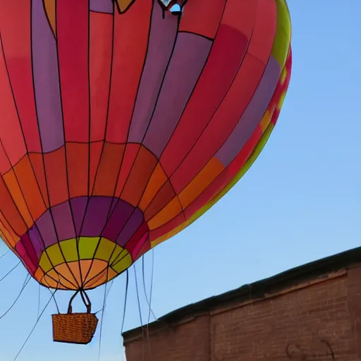 Prompt: hot balloon in the air of a cartoon character