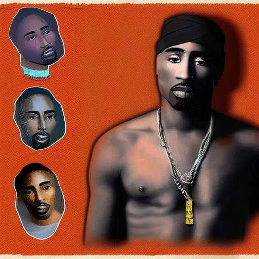 Image similar to tupac digital art