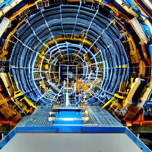 Image similar to electric guitar in the large hadron collider