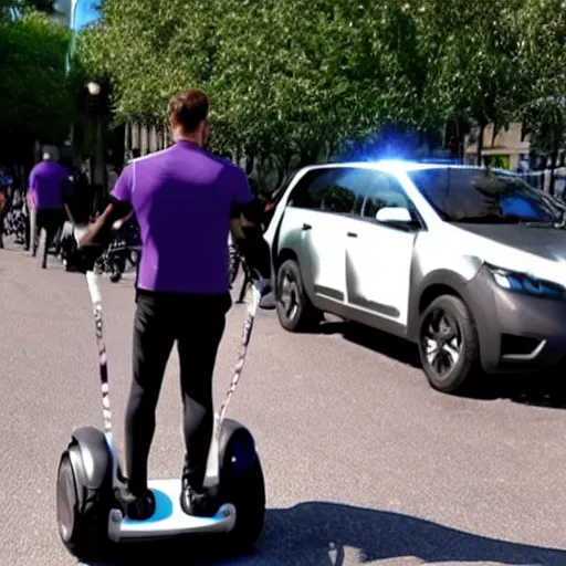 Image similar to thanos on a segway in google street view