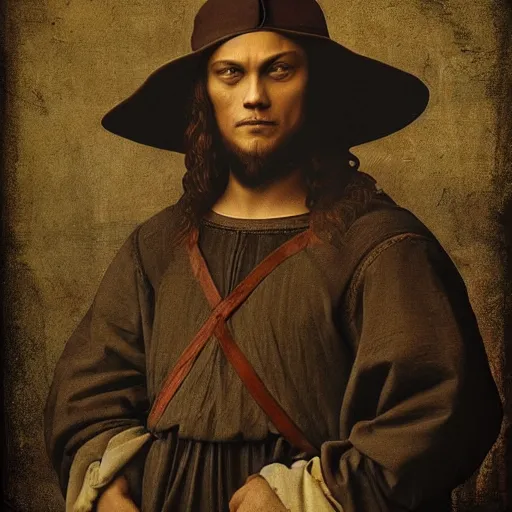 Image similar to leonardo di caprio as leonardo da vinci