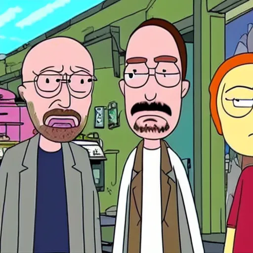 Image similar to Walter White and Jesse Pinkman in Rick and Morty (1999)