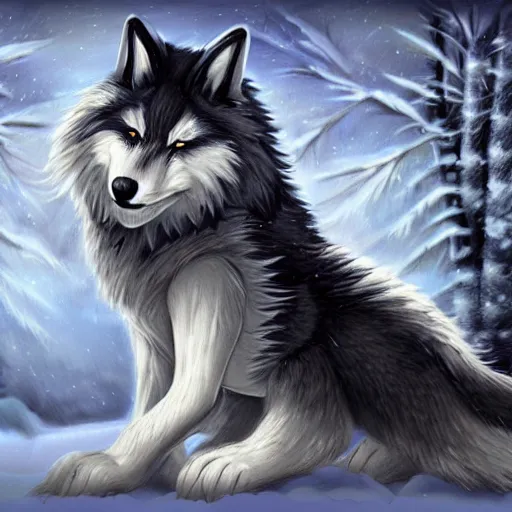 Image similar to snow wolf character Inspired by artgem, Charlotte bowater