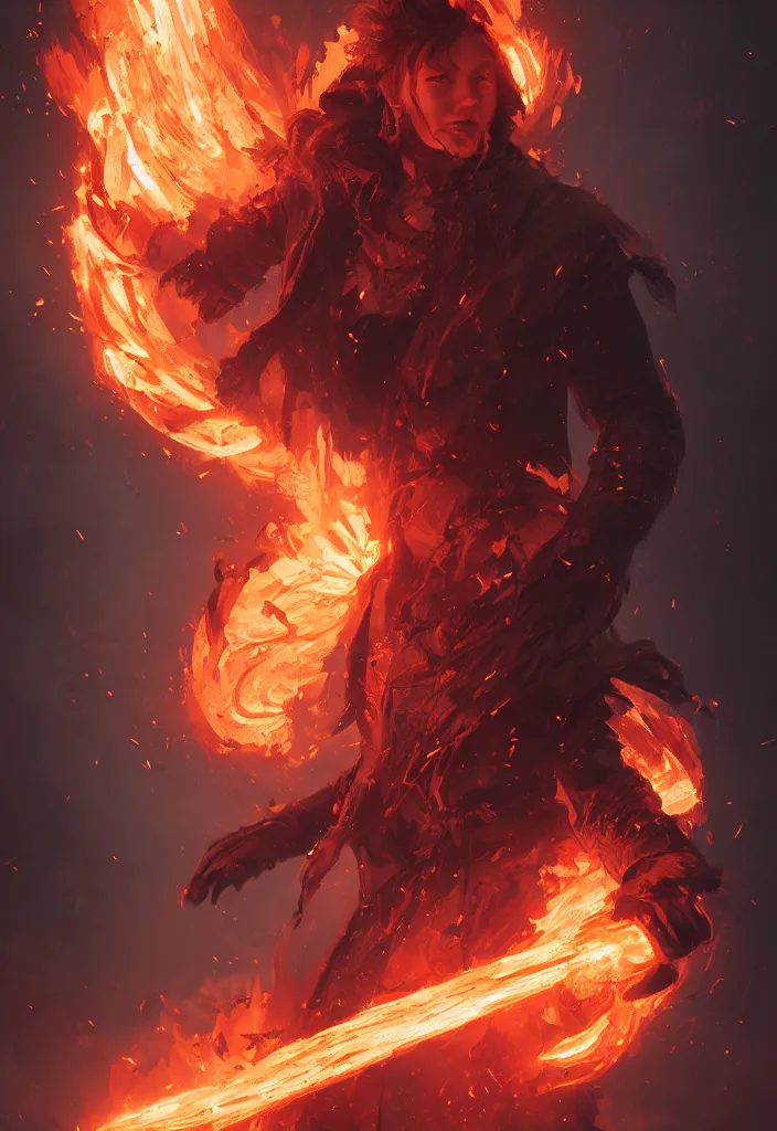 Image similar to a fancy portrait of a raging mage covered in flames by greg rutkowski, sung choi, mitchell mohrhauser, maciej kuciara, johnson ting, maxim verehin, peter konig, 8 k photorealistic, cinematic lighting, hd, high details,