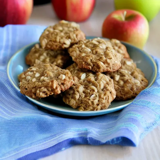 Prompt: oatmeal cookies inside apples