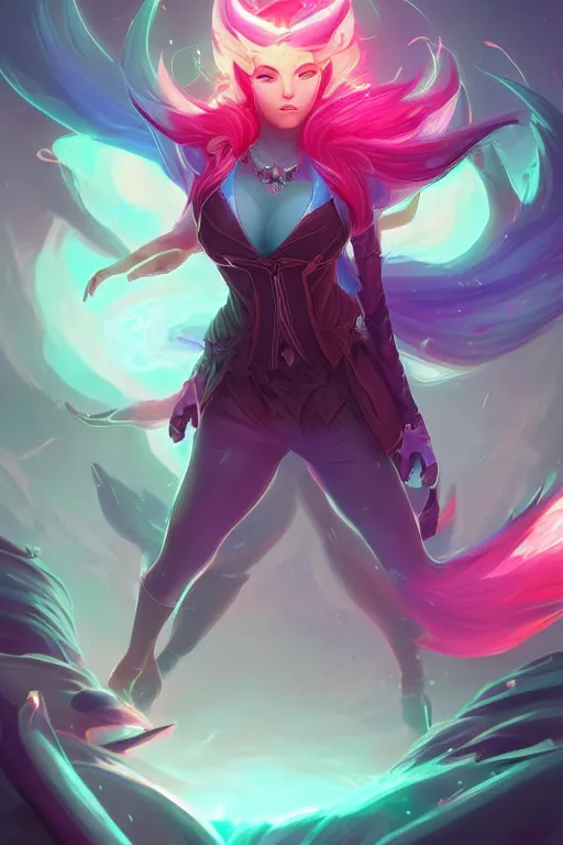 Prompt: ahri league of legends wild rift hero champions arcane magic digital painting bioluminance alena aenami artworks in 4 k design by lois van baarle by sung choi by john kirby artgerm style pascal blanche and magali villeneuve mage fighter assassin