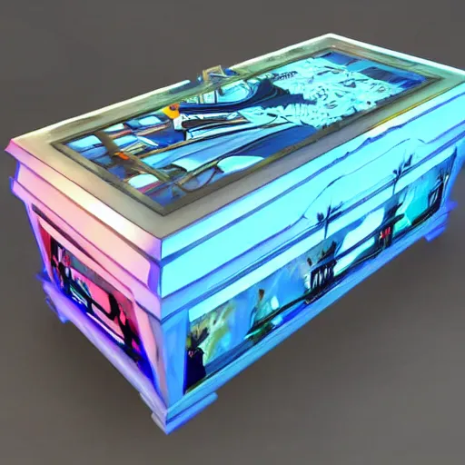 Prompt: a giant gaming casket, stunning digital art