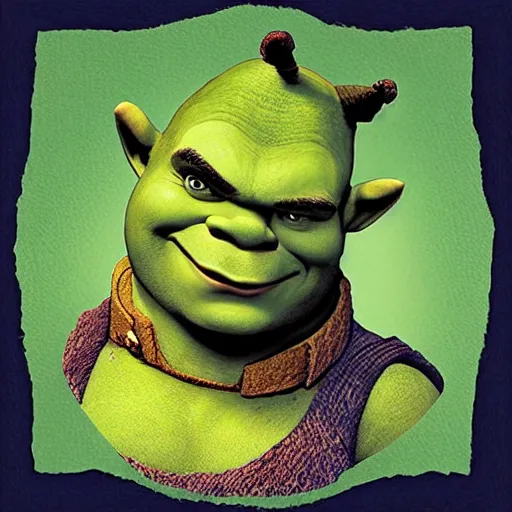 Image similar to shrek, intricate