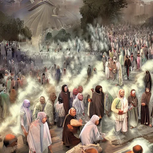 Prompt: muslims on judgment day digital art very detailed 4 k detailed super realistic