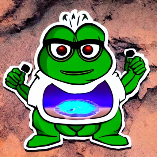 Prompt: pepe mining crystals