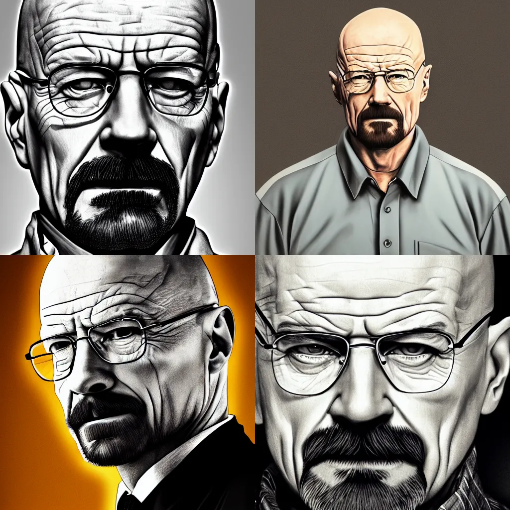 Prompt: Simple Art Of Walter White, 4K