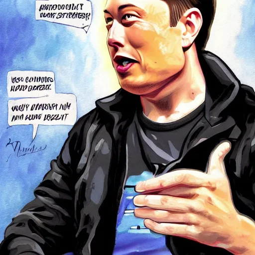 Prompt: Elon musk drawn by Todd macfarlane full color