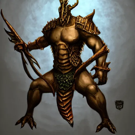 Prompt: anthropomorphic dragon man, dragonborn, dungeons and dragons, standing, wearing bikini armor, body shot