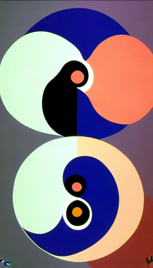 Image similar to Abstract representation of ying Yang concept, by don bluth