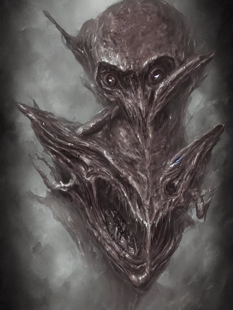 Image similar to a creepy alien looking creature, concept art, digital art, detailed