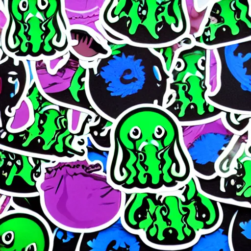 Prompt: stickers, Cthulhu