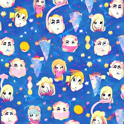 Prompt: abstract anime girl patterns