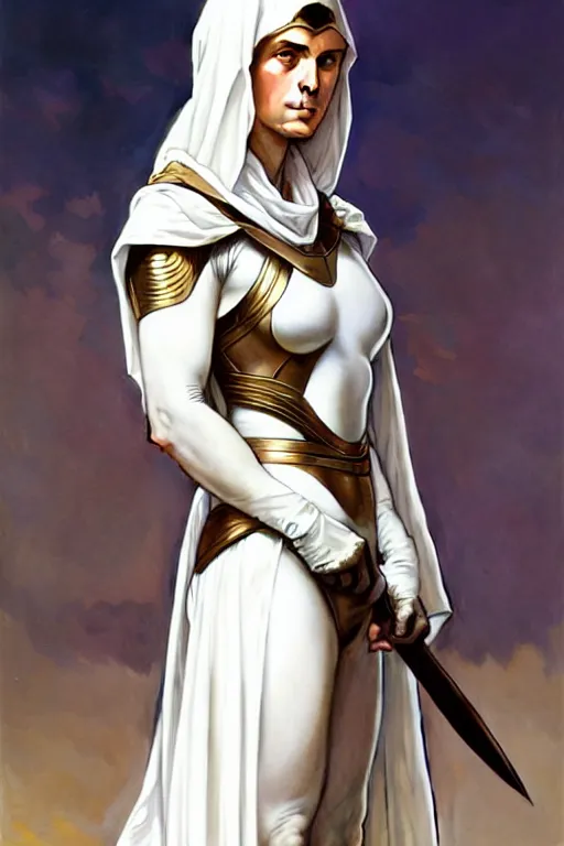 Prompt: portrait of strong caracal wearing white toga. smooth silver armour, deep focus d & d, by artgerm and greg rutkowski and alphonse mucha