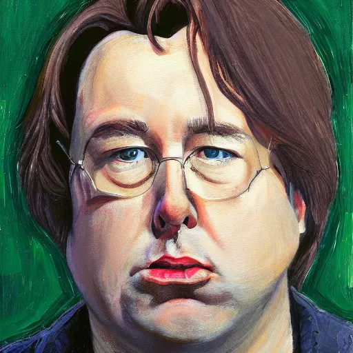 Image similar to a portrait of bill hicks in the style of lucien freud