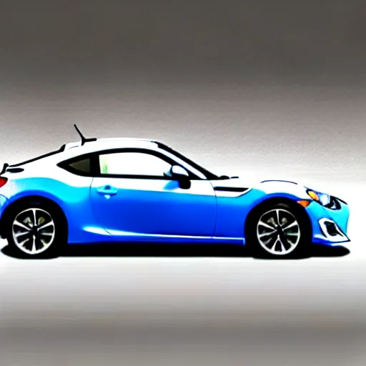 Image similar to “ side profile view pixel art of a 2 0 1 6 scion fr - s in oceanic blue, show the full car, solid white background ”