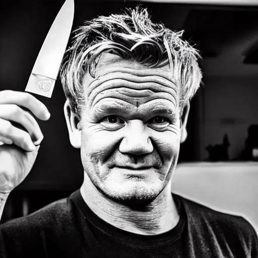 gordon ramsey holding knife, famous chef gordon