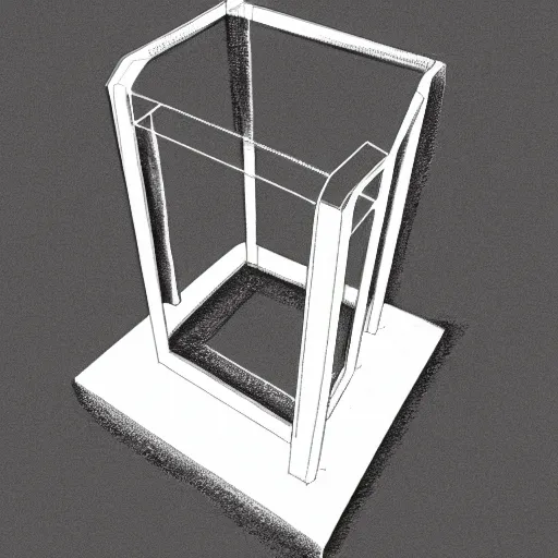 Image similar to pencil sketch of never seen before 3 d printer