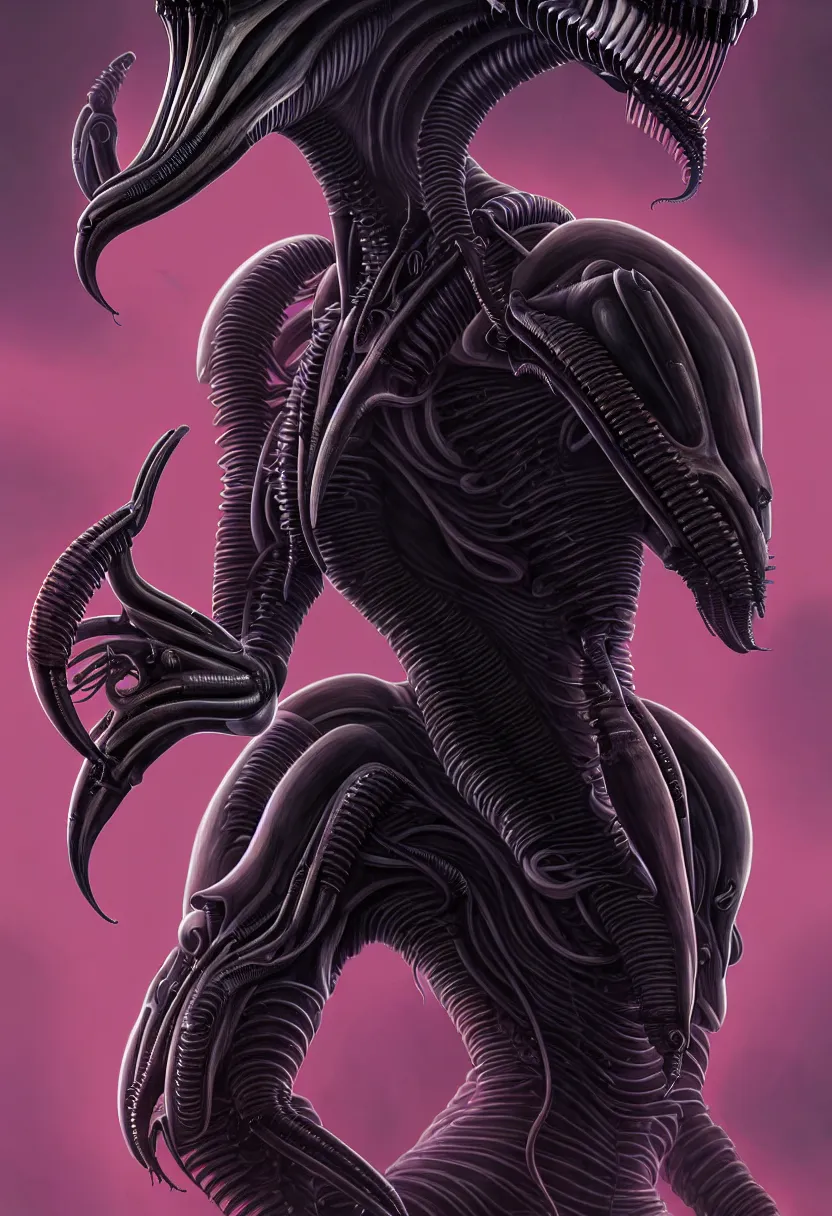 Image similar to beautiful symmetrical xenomorph young woman, aesthetic art, 8 k, high details, digital painting, concept art, matte painting, by bouguereaum, mimmo rottela, paul robertson