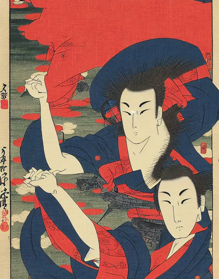 Image similar to ukiyo - e cyberpunk