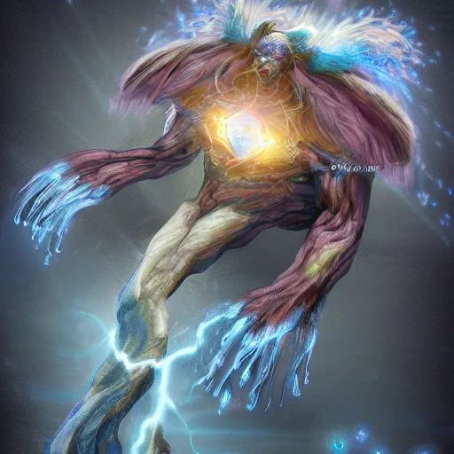 Image similar to creature concept of an ozone elemental, whirling energy made of ozone ( dramatic, cinematic, digital fantasy art )