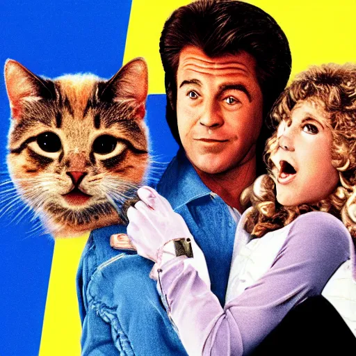 Image similar to movie poster for a 8 0 s comedy film beverly hills cat, high detail portraits