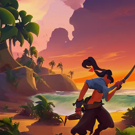 Image similar to painting treasure on sea of thieves game smooth median photoshop filter cutout vector, behance hd by jesper ejsing, by rhads, makoto shinkai and lois van baarle, ilya kuvshinov, rossdraws global illumination