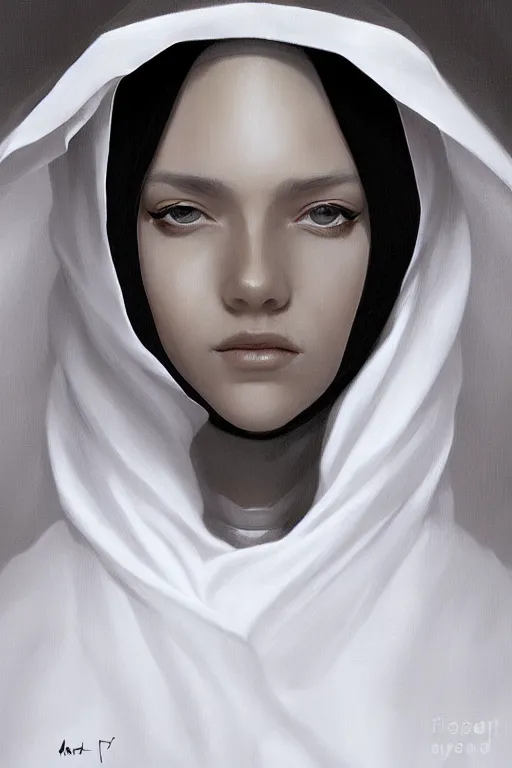 Image similar to Nun portrait, by artgerm, WLOP