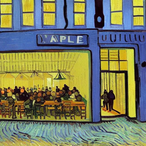 Image similar to an apple store by vincent van gogh, digital art, trending on artstation