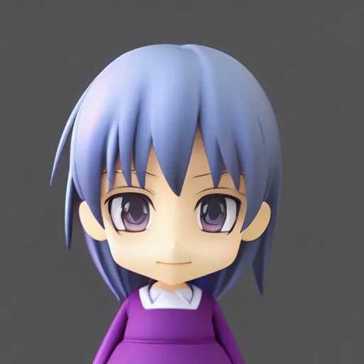 Prompt: character face portrait of a singular kawaii chibi in the sytle of kyoto animation, in simple background, nendoroid eyes, blender, toon rendering, toon shader