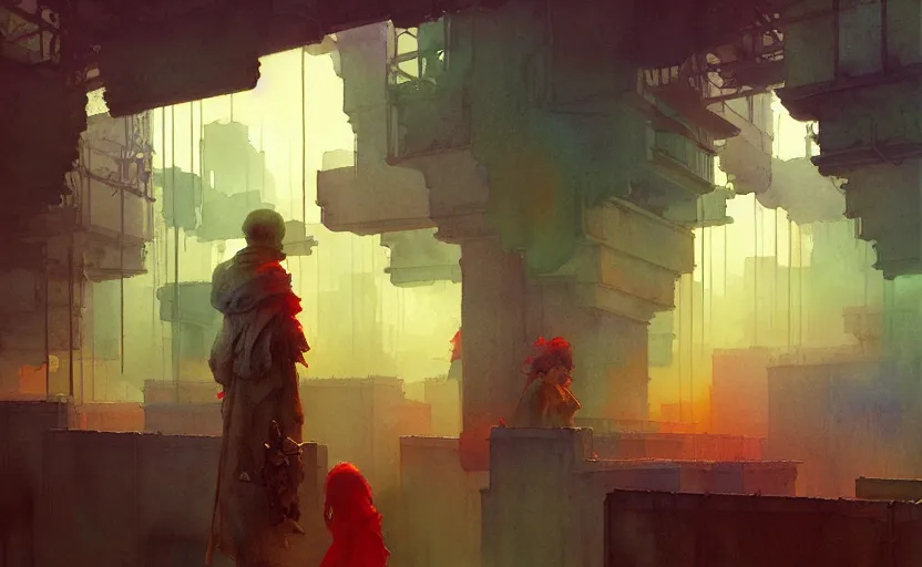 Image similar to armory. intricate, amazing composition, colorful watercolor, by ruan jia, by maxfield parrish, by marc simonetti, by hikari shimoda, by robert hubert, by zhang kechun, illustration, gloomy, volumetric lighting, fantasy