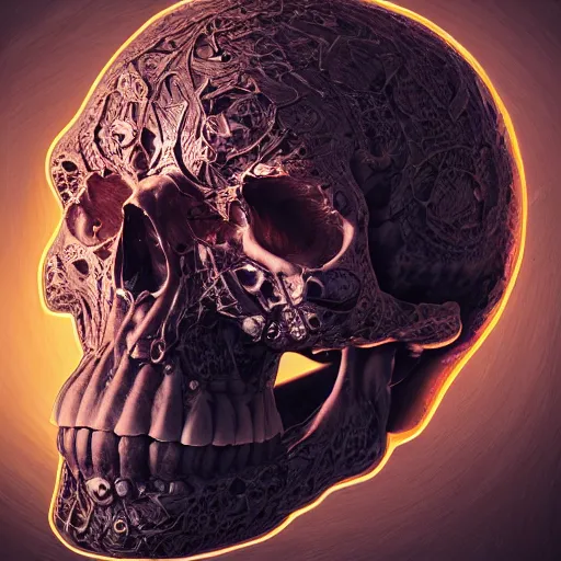 Image similar to portrait_of_a_melting_skull._intricate_abstract._intricate_artwork._by_Tooth_Wu_wlop_beeple_dan_mumford._octane_render_trending_on_artstat