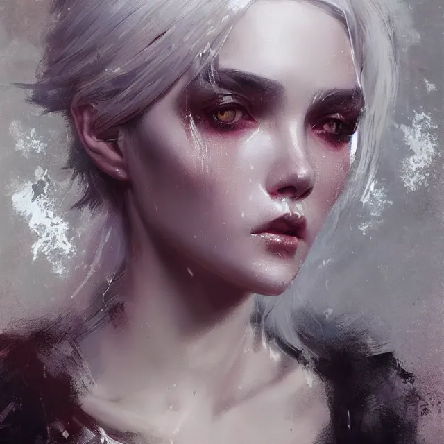 Image similar to beauty girl, white hair, hyper detailed, insane details, intricate, elite, elegant, luxury, by ismail inceoglu dragan bibin hans thoma greg rutkowski alexandros pyromallis rene maritte illustrated, perfect face, fine details, realistic shaded, fine - face, pretty face