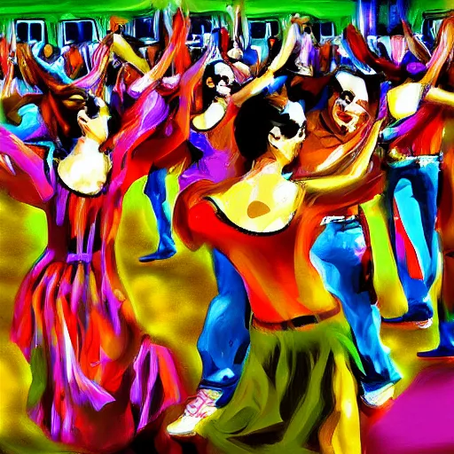 Prompt: salsa festival, digital art,