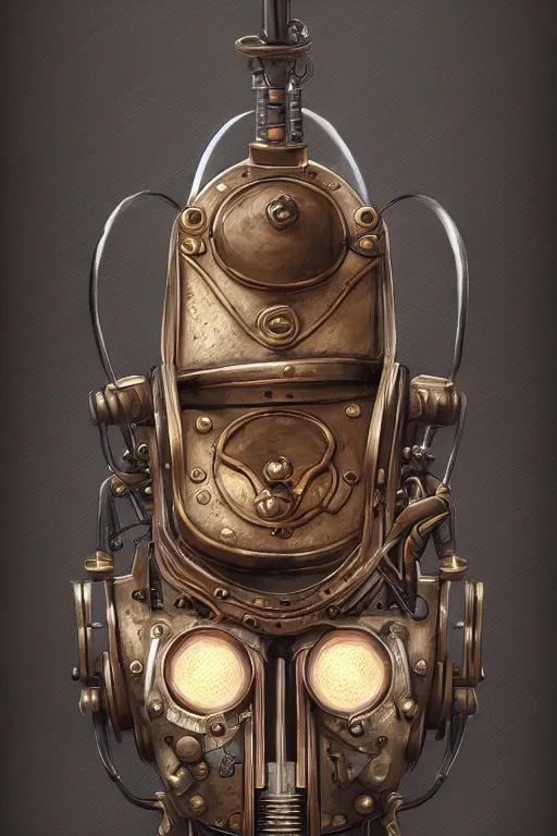 Image similar to steampunk helmet fantasy art mask robot ninja stylized digital illustration sharp focus, elegant intricate digital painting artstation concept art global illumination ray tracing advanced technology chaykin howard and campionpascale and cooke darwyn and davis jack