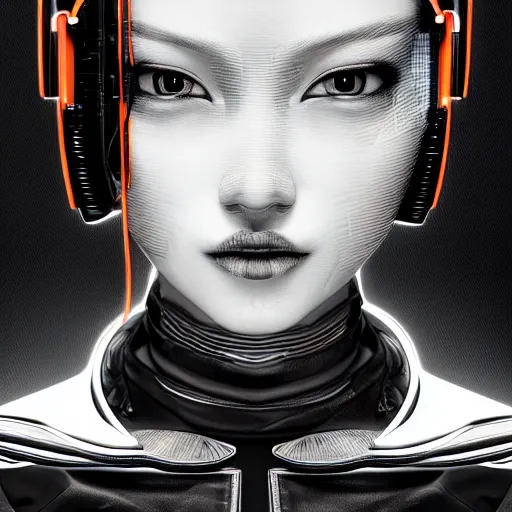 Prompt: the portrait of an absurdly beautiful, graceful, sophisticated, fashionable cyberpunk gravure idol, an ultrafine hyperdetailed illustration by kim jung gi, irakli nadar, matt wisniewski, intricate linework, neon wiring, porcelain skin, futuristic integrated headset, unreal engine 5 highly rendered, global illumination, radiant light, detailed and intricate environment