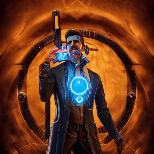 Prompt: Nikola Tesla as a Borderlands character, digital art, intricate detailed, ornate, behance, artstation, unreal render, unreal engine 5, octane