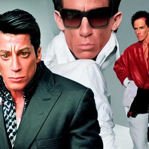 Image similar to jordan belfort dressed as zoolander