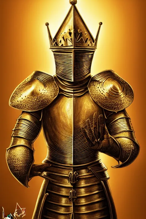 Image similar to hyper-realistic portrait of the King of sand and gold, medieval knight in Golden armour, bright environment, wood throne, white castle interior, photo realistic, beautiful, D&D, fantasy, intricate, cinematic lighting, highly detailed, digital painting, artstation, concept art, smooth, photorealistic, cinematic wallpaper, art by Artgerm and Greg Rutkowski and Alphonse Mucha