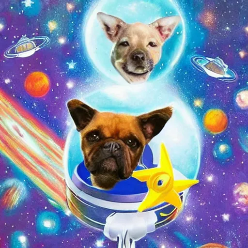 Prompt: space dogs,