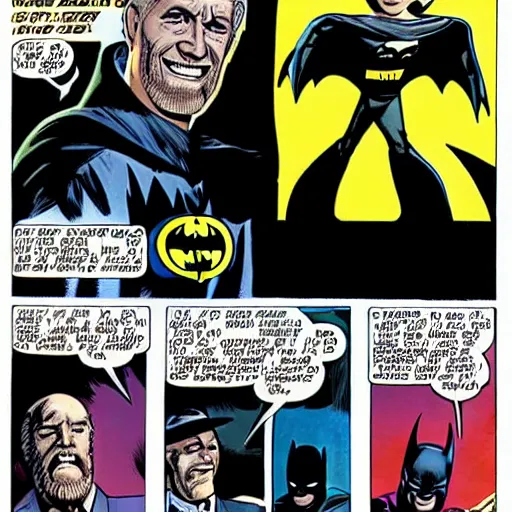 Image similar to george carlin as batman, marvel comic art