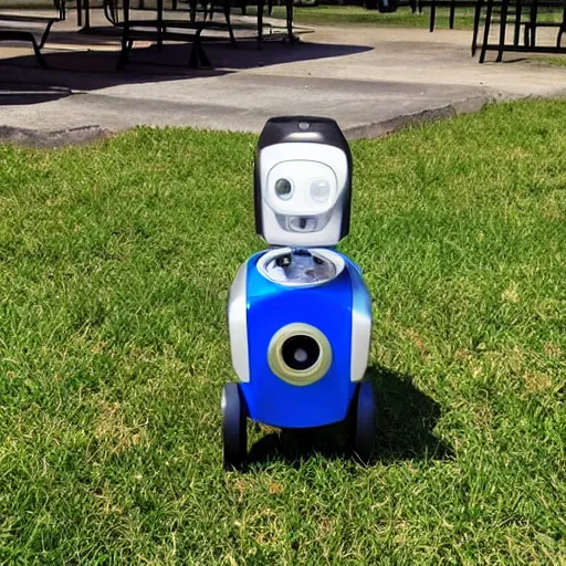 Prompt: teaching a robot dog to poo beer