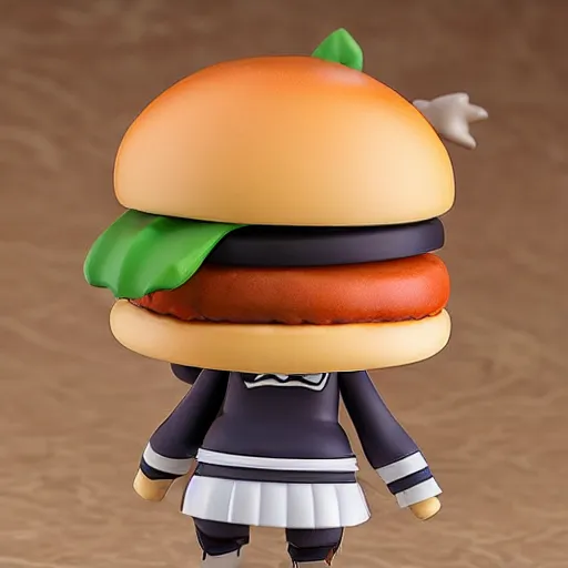 Prompt: hamburger, nendoroid, figurine, detailed product photo